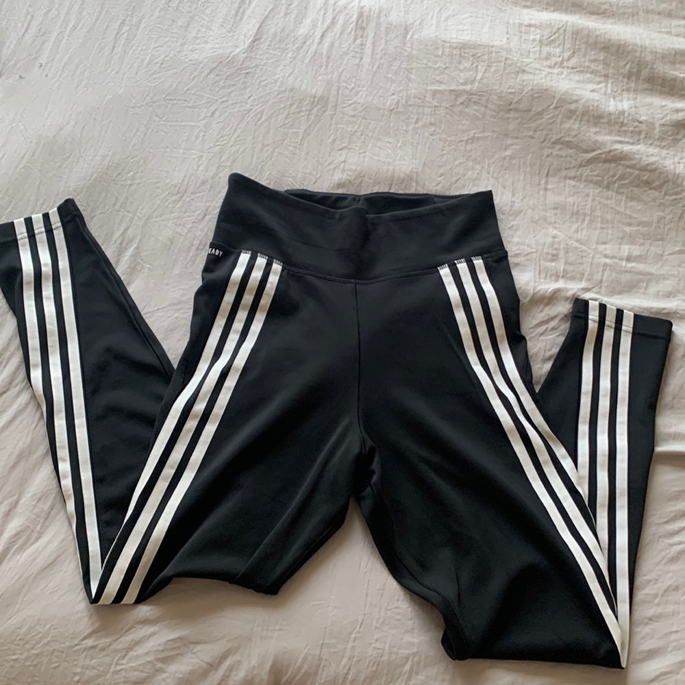 small Black and white adidas aeroready athletic tights